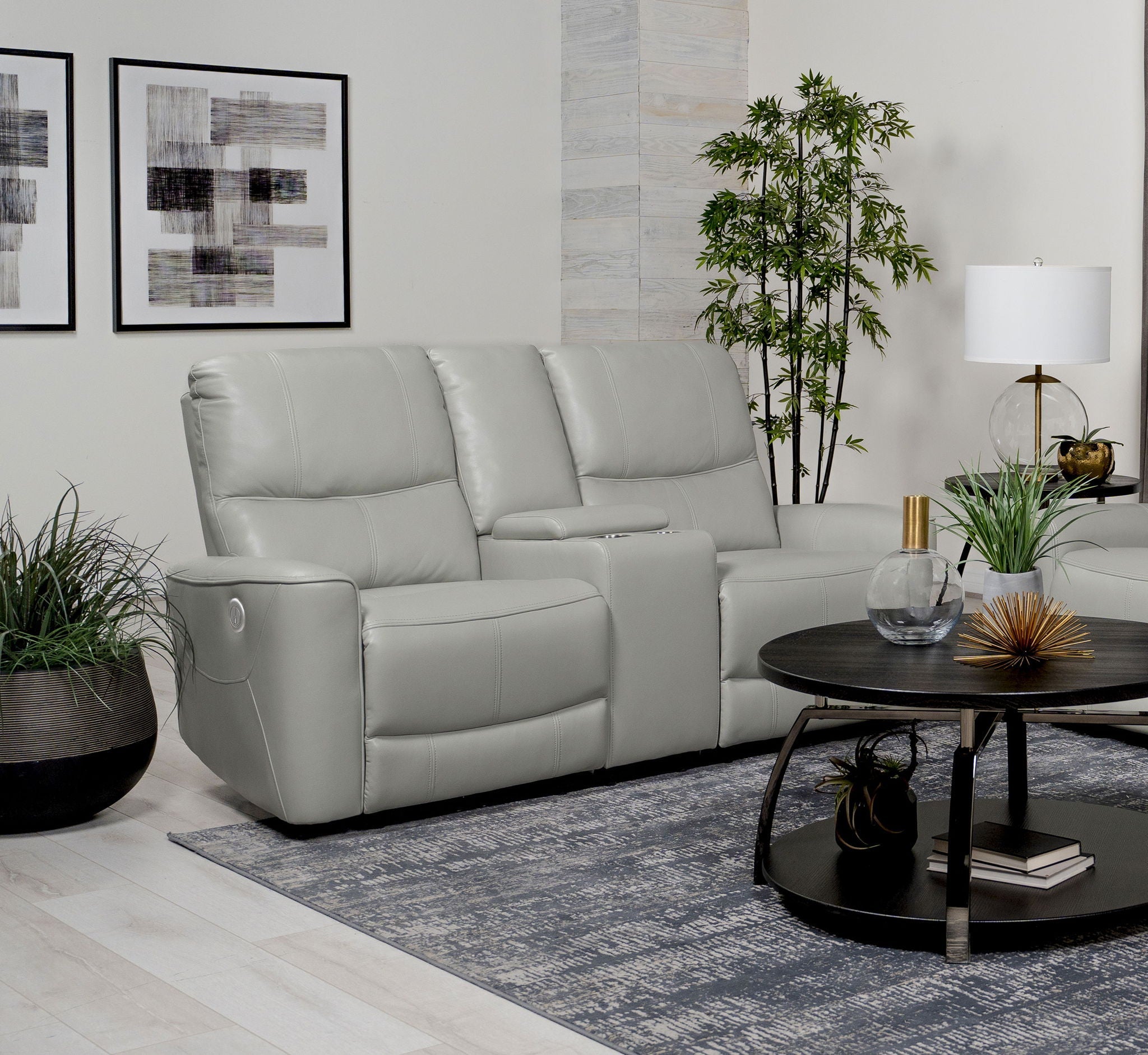 Greenfield Upholstered Power Reclining Loveseat Dove Grey