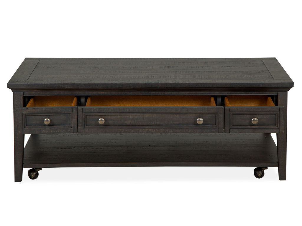 Westley Falls - Rectangular Cocktail Table With Casters - Graphite