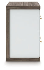 Kendanport - Two Drawer Night Stand - Brown / White