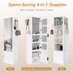 360° Rotating Makeup Cabinet With Full Length Mirror