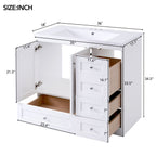 Shaker Free Standing Bathroom Vanity Cabinet & Sink, Soft Close Drawers, Soft Close Doors
