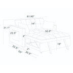 Sienna - Tufted Convertible Sleeper Sofa With Chaise - Gray
