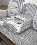 Rhines Falls - Reclining Power Sofa With Drop Down Table - Alloy