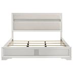 Miranda 54-inch Upholstered Eastern King Panel Bed White