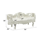 Adara - Bench - Pearl White Synthetic Leather & Antique White