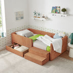 Safe Kids Bed With Guardrails And Storage
