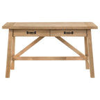 Fabian 54-inch 2-drawer Computer Writing Desk Distressed Light Brown