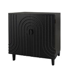 2 Door Storage Cabinet With Adjustable Shelf - Black