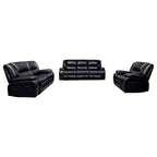 Camila 3-piece Upholstered Reclining Sofa Set Black