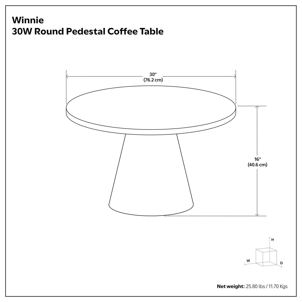 Winnie - Round Coffee Table - Walnut