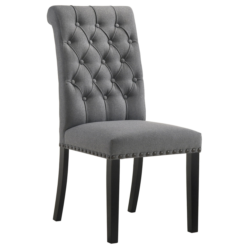 Alana Fabric Upholstered Dining Side Chair Grey (Set of 2)