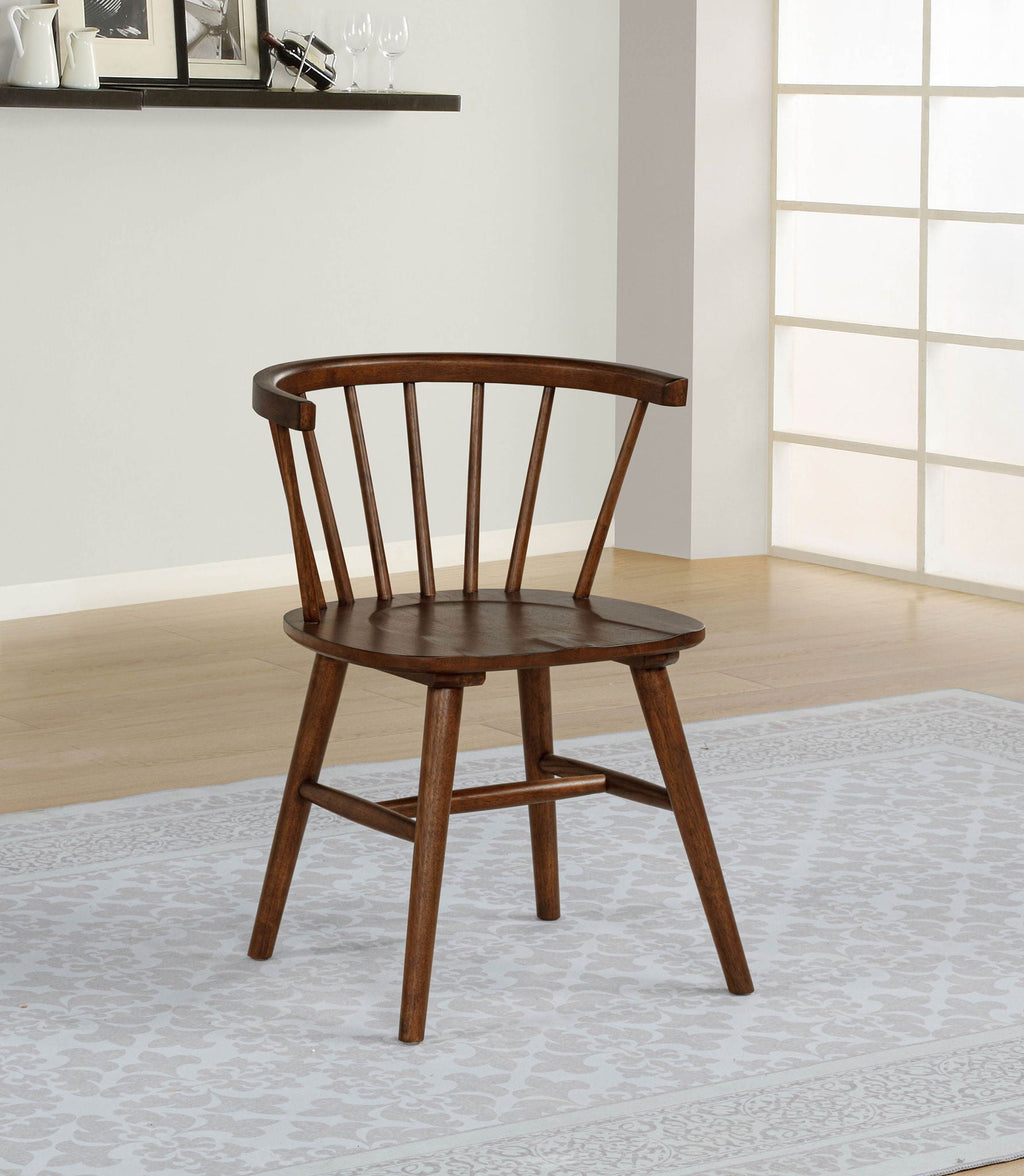 Jeffries Windsor Wood Dining Side Chair Walnut (Set of 2)