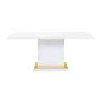 Gaines - High Gloss Dining Table With Pedestal Base