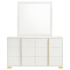 Marceline 6-drawer Dresser with Mirror White