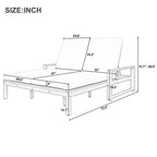 Outdoor Double Lounge Chair With 5 Position Adjustable Backrest