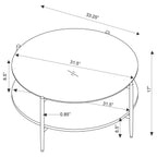 Jonelle 3-piece Round Coffee and End Table Set Gold