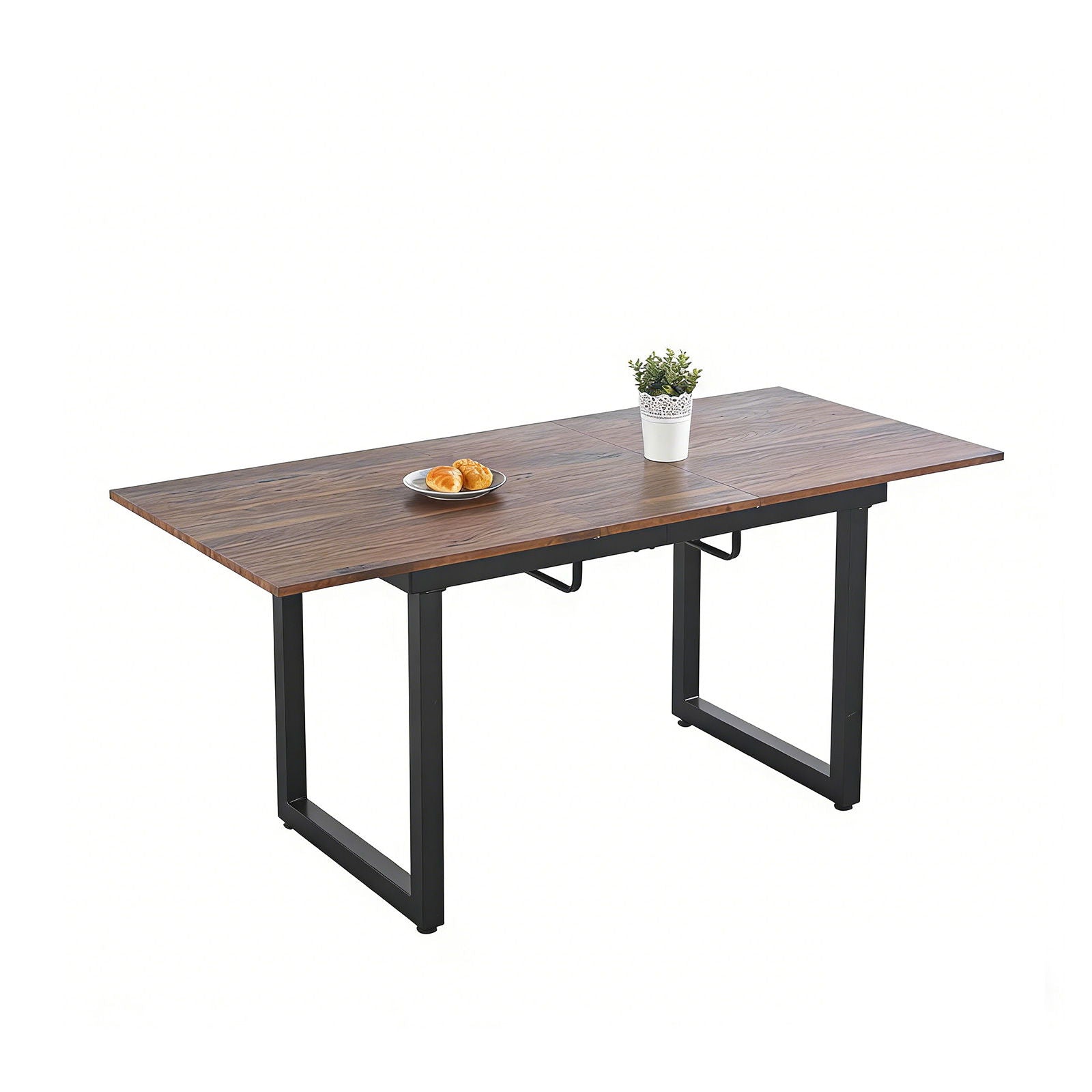 Square Extendable Dining Table With Metal Legs