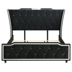 Lorient California King LED Upholstered Bed Black
