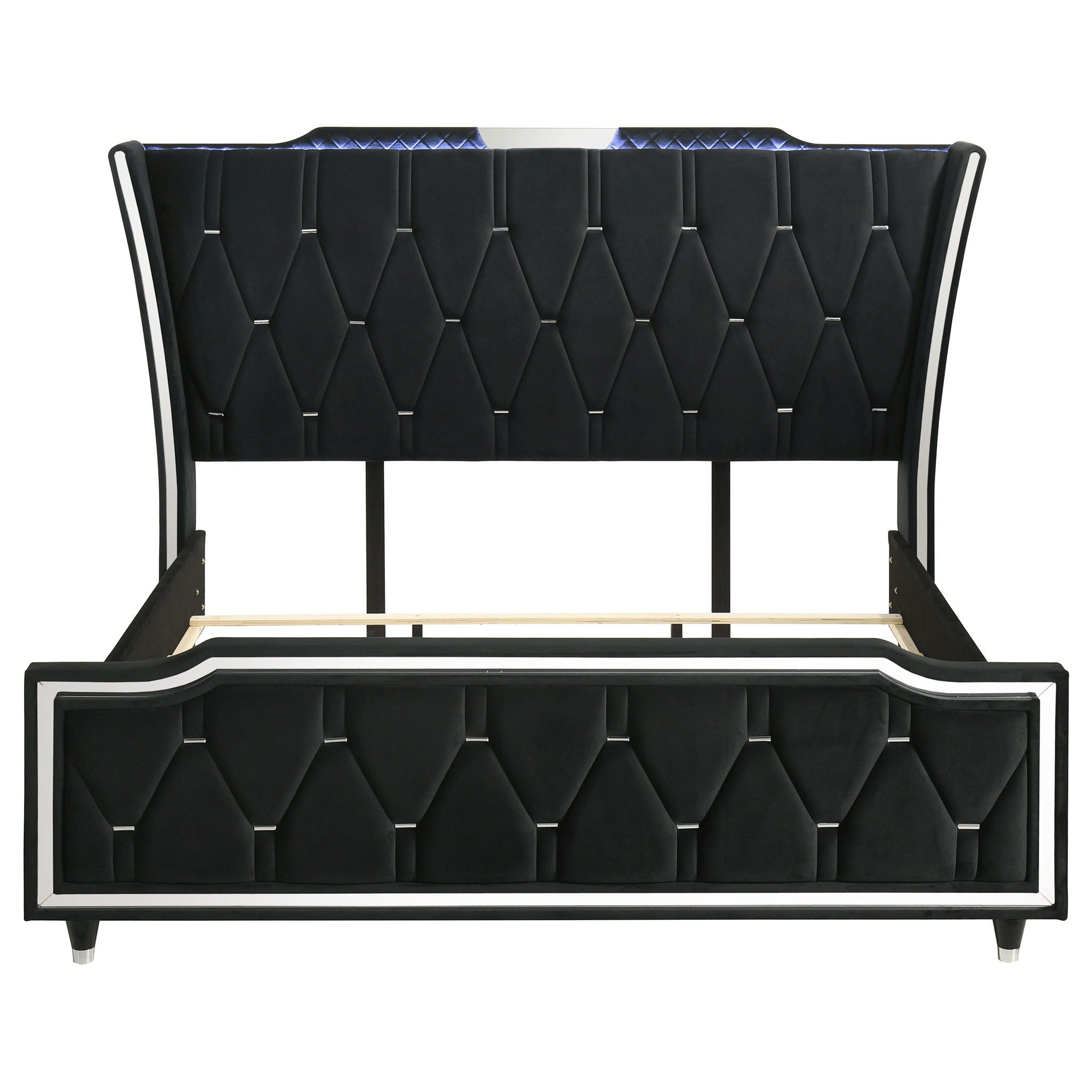 Lorient California King LED Upholstered Bed Black