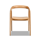 Simeon - Scandinavian Sculpted Dining Chair - Warm Natural Brown