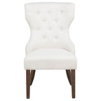 Baney Fabric Upholstered Dining Side Chair Cream and Dark Oak