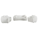 Isabella 3-piece Faux Sheepskin Upholstered Sofa Set Natural