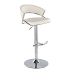 Jie - Contemporary Adjustable Barstool With Swivel & Rounded T Footrest (Set of 2)