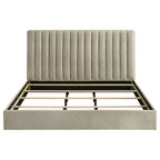 Arielle Eastern King Bookcase Panel Storage Bed Light Oak