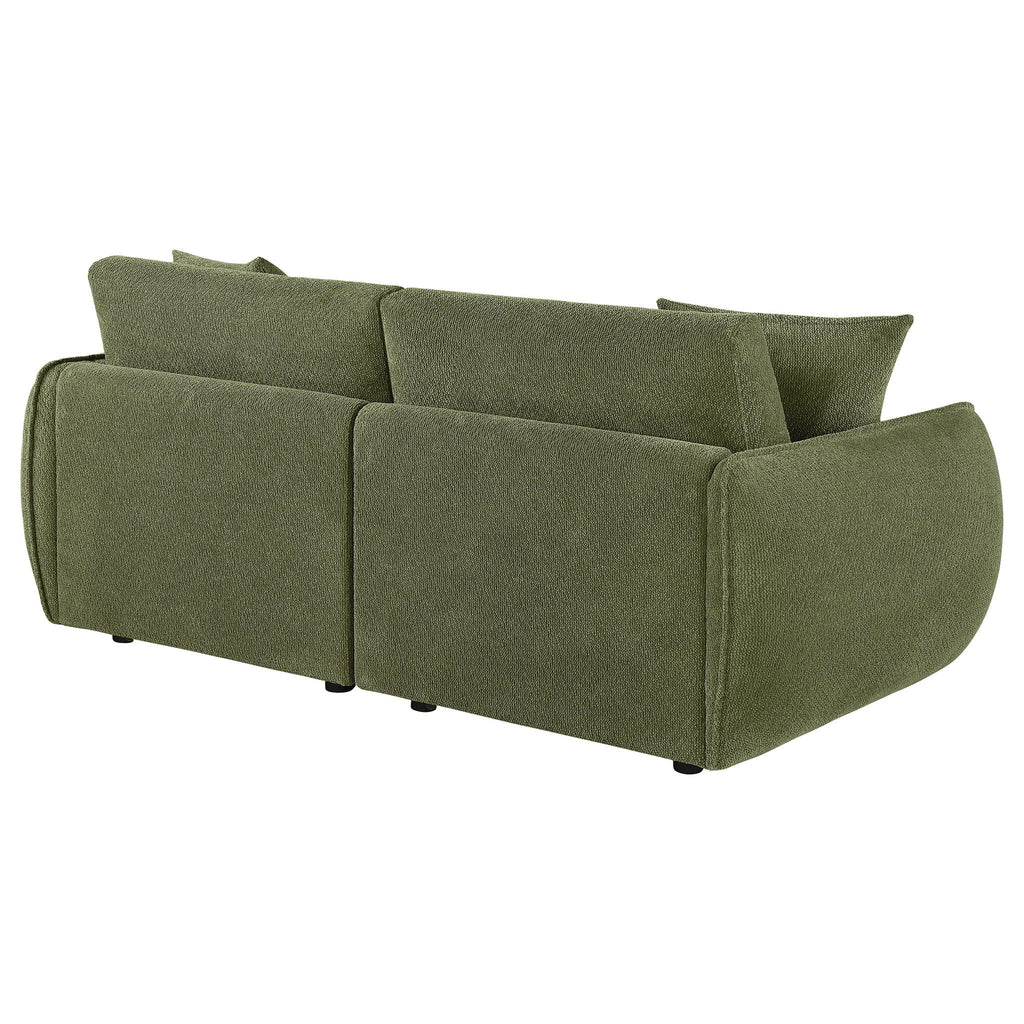 Elysia Chenille Upholstered Modular Lounge Loveseat Green