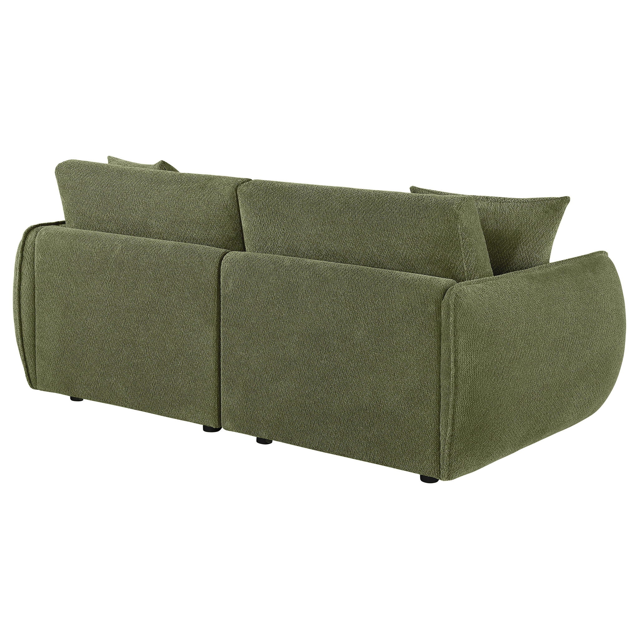 Elysia Chenille Upholstered Modular Lounge Loveseat Green