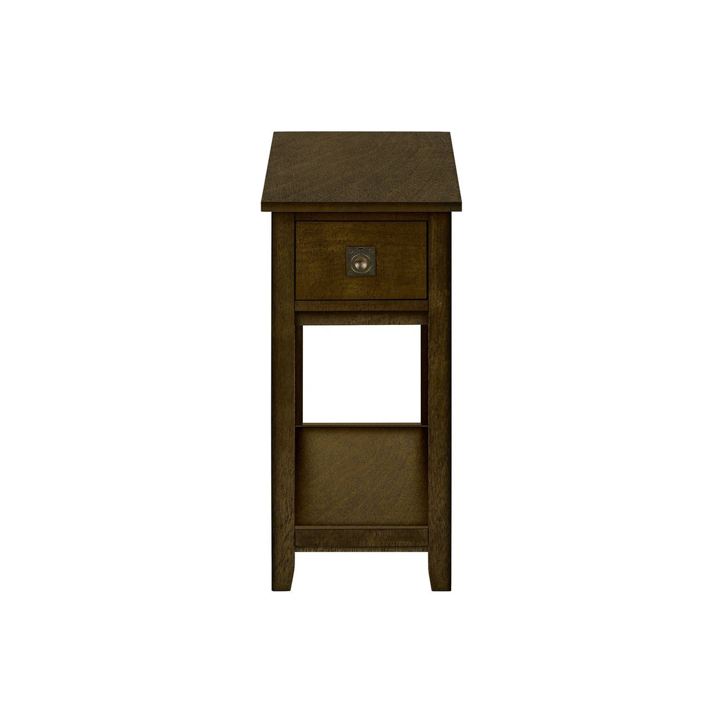 Accent End Table, 2 Tier, Narrow, Lamp, Storage Drawer, Charming Design