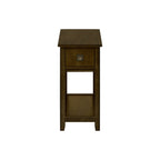 Accent End Table, 2 Tier, Narrow, Lamp, Storage Drawer, Charming Design