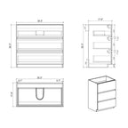 Alice - Bathroom Vanity With Large Storage, Freestanding