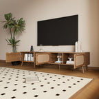78" TV Stand With Ample Storage And Open Shelving - Walnut