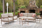 Bluff Trail - Loveseat, Lounge Chairs, Tables Set (Set of 5) - Beige