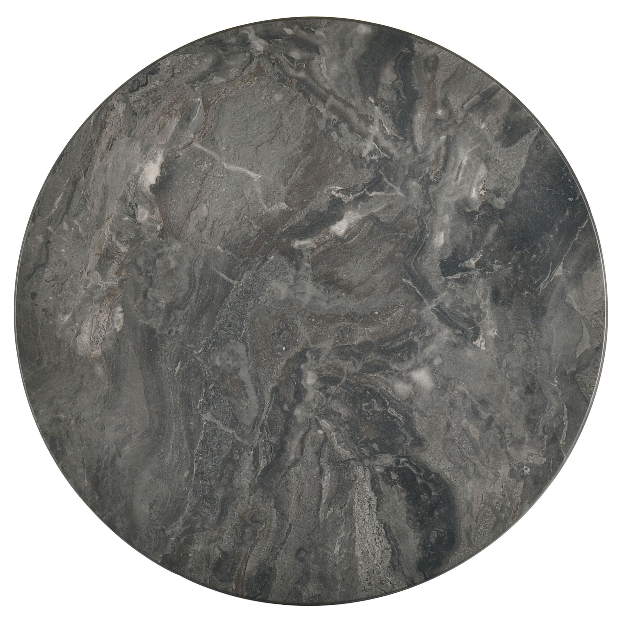 Bradley Round SmartTop End Side Table Smokey Grey and Dark Brown
