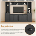 Minimalist Entertainment Wall Unit Set With Bridge For TVs Up To 75"