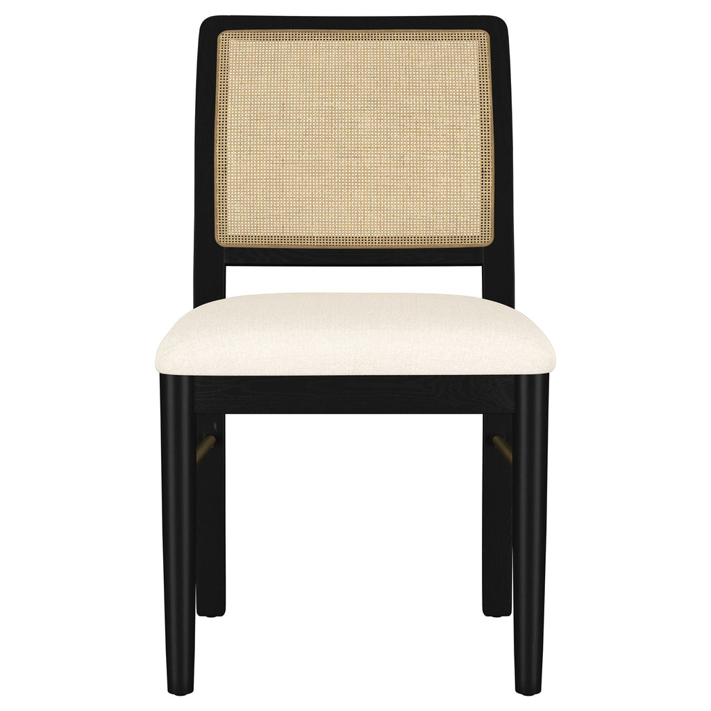 Arini Rattan Cane Dining Side Chair Black (Set of 2)