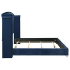 Melody Upholstered Eastern King Wingback Bed Pacific Blue