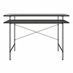 Vance - Computer Desk With Fluted Glass Desktop - Black