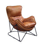 Thurshan - Accent Chair - Aperol Top Grain Leather & Black
