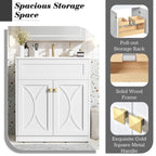 Bathroom Vanity With Sink, Freestanding Storage Cabinet With Handles, Soft Closing Doors