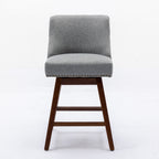 Counter Height Swivel Barstools, 26'' H Seat Height Upholstered Bar Stools (Set of 2), Fabric
