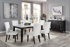 Hussein - Side Chair (Set of 2) - White Synthetic Leather & Black