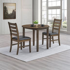 Damica - Side Chair (Set of 2) - Brown Synthetic Leather & Walnut