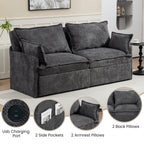 Pull Out Sofa Bed, Convertible Sleeper Sofa Couch, Side Storage, And USB / C - Type Charging Ports Chair