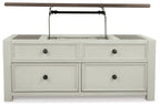 Bolanburg - Lift Top Cocktail Table - White / Brown / Beige