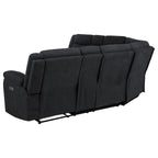 Hagen Upholstered Power Reclining Sectional Sofa Steel Grey