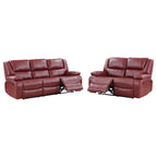 Camila 2-piece Upholstered Reclining Sofa Set Red