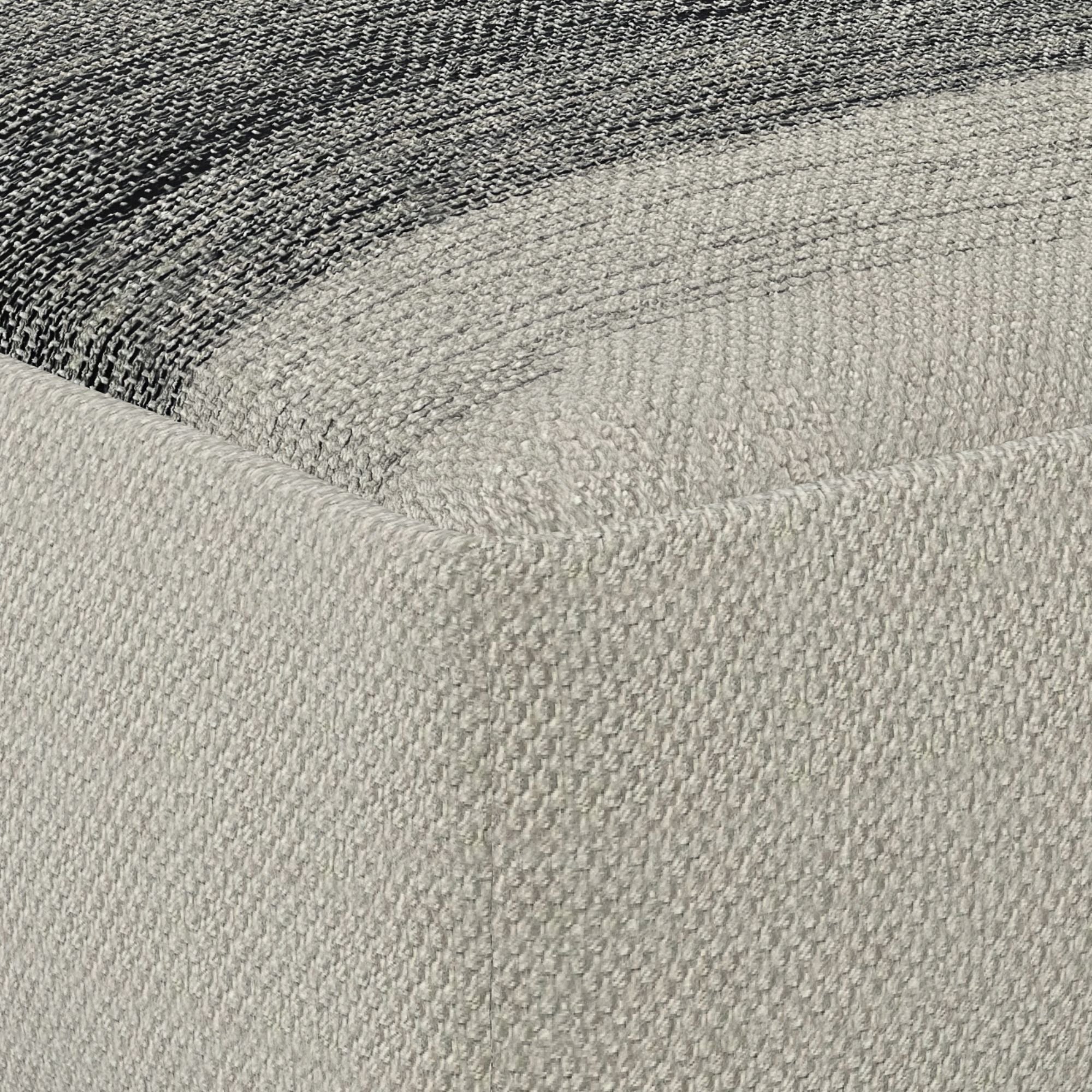 Sabella - Square Woven Outdoor / Indoor Pouf - Gray / White
